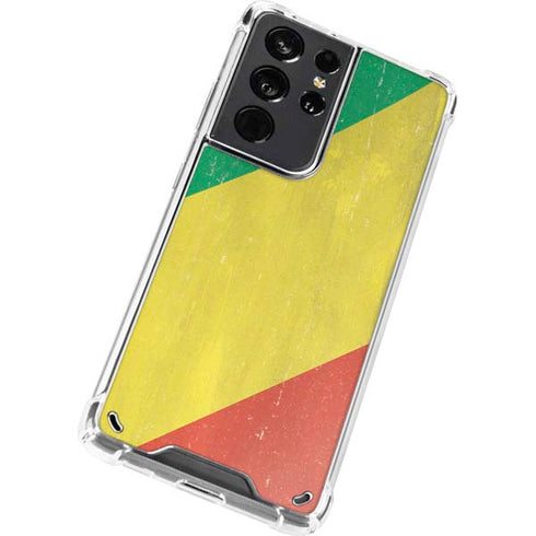 Republic of the Congo Flag Distressed Galaxy S21 Ultra 5G Clear Case
